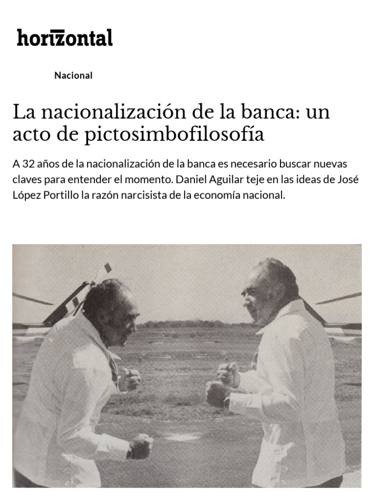 La Nacionalización de La Banca - Un Acto de Pictosimbofilosofía ...
