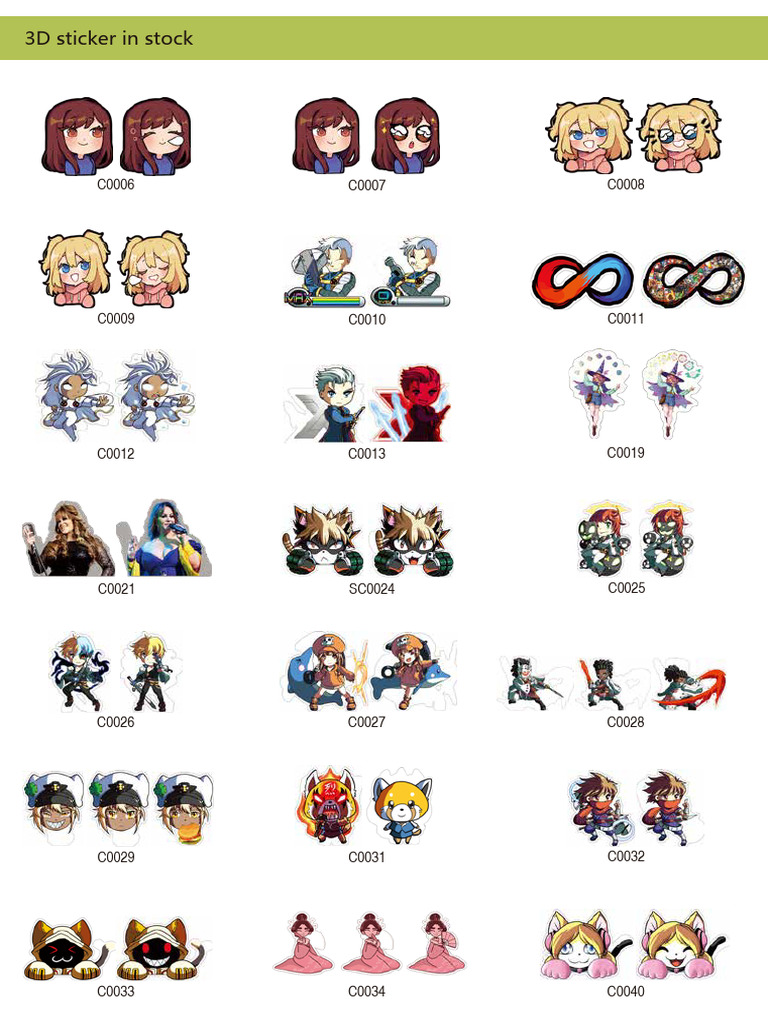 3D Stickers Available for Purchase | PDF | Games & Activities
