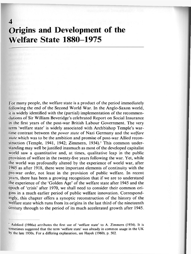 History of the Welfare State 1880-1975 | PDF | Welfare | Welfare State
