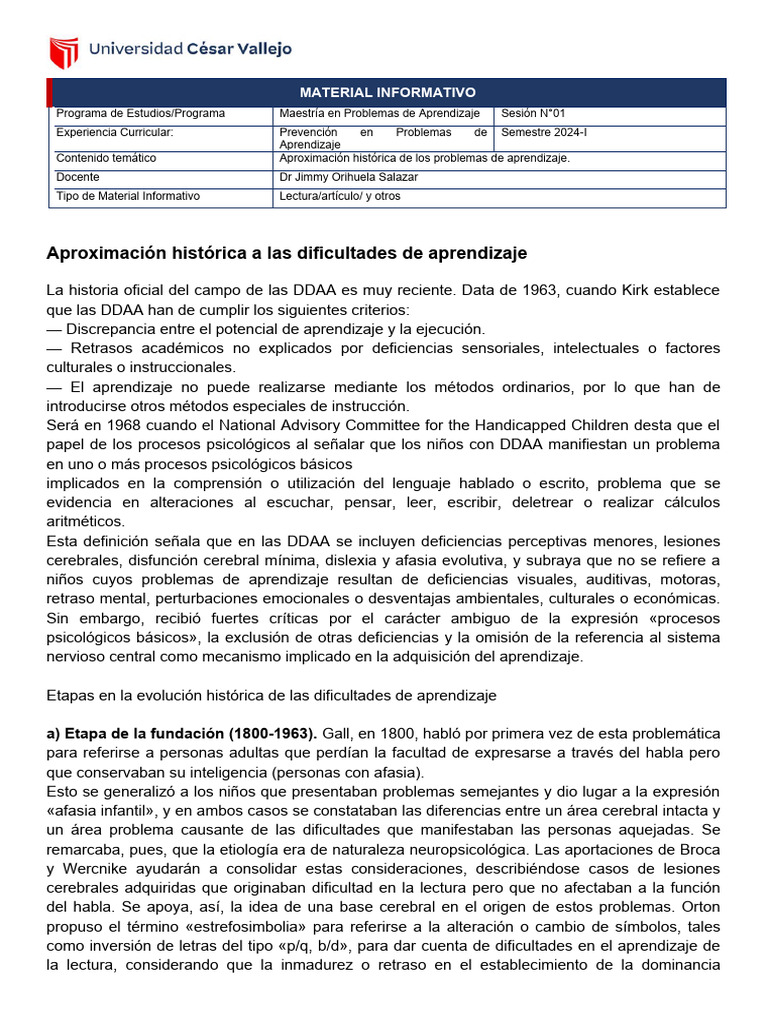 1.material Informativo Sesion 1 | PDF | Cerebro | Aprendizaje