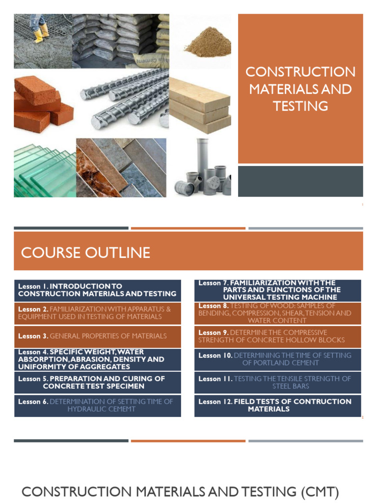 CMT Laboratory Apparatus Overview | PDF | Concrete | Building Materials