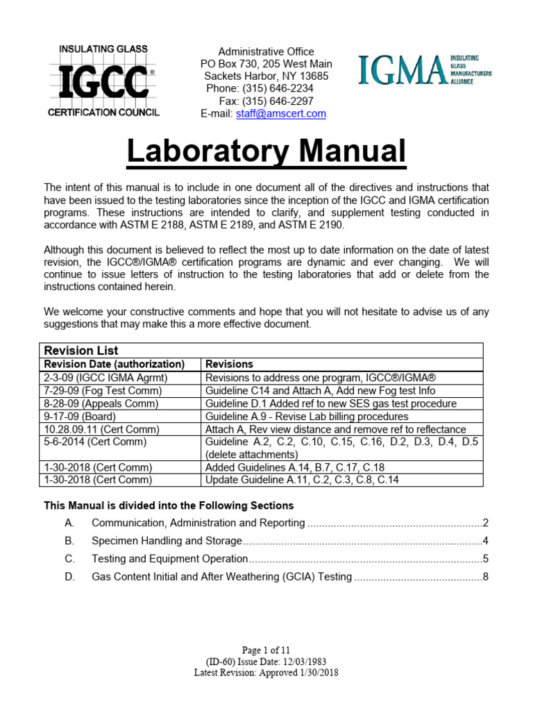 IGCC/IGMA Laboratory Manual Overview | PDF | Humidity | Calibration