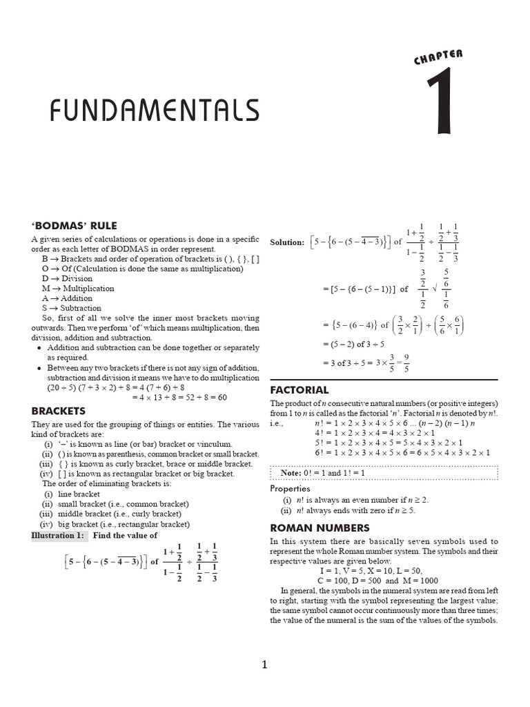 BODMAS and Mathematical Fundamentals | PDF | Bracket | Multiplication