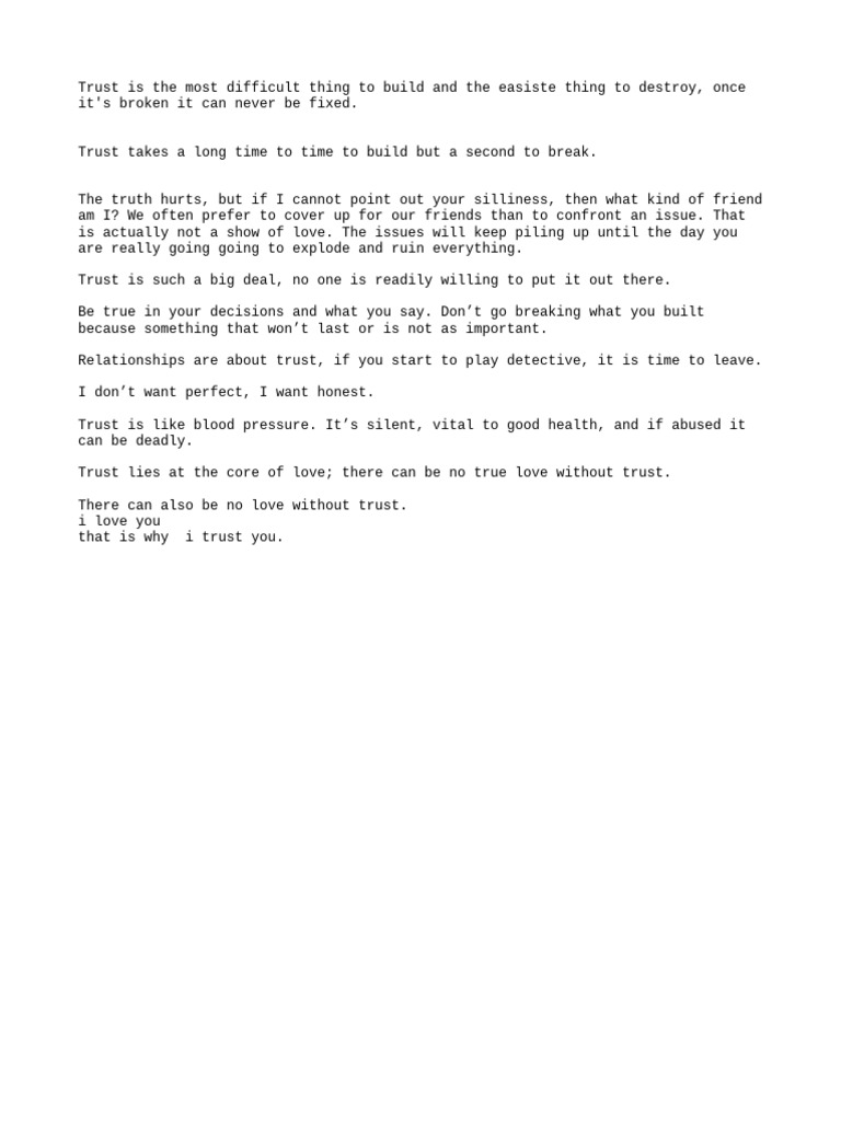 The Importance of Trust in Relationships | PDF | Self-Improvement ...