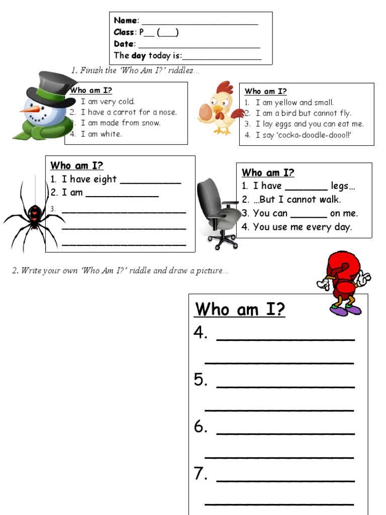 Tom's TEFL - Who Am I Personification Riddles Worksheet | Nature