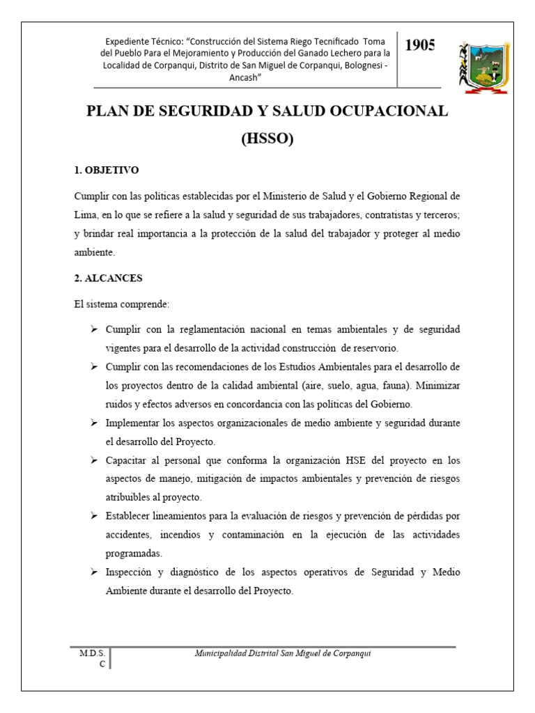 Plan de Seguridad y Salud Ocupacional | PDF | Andamio | Soldadura
