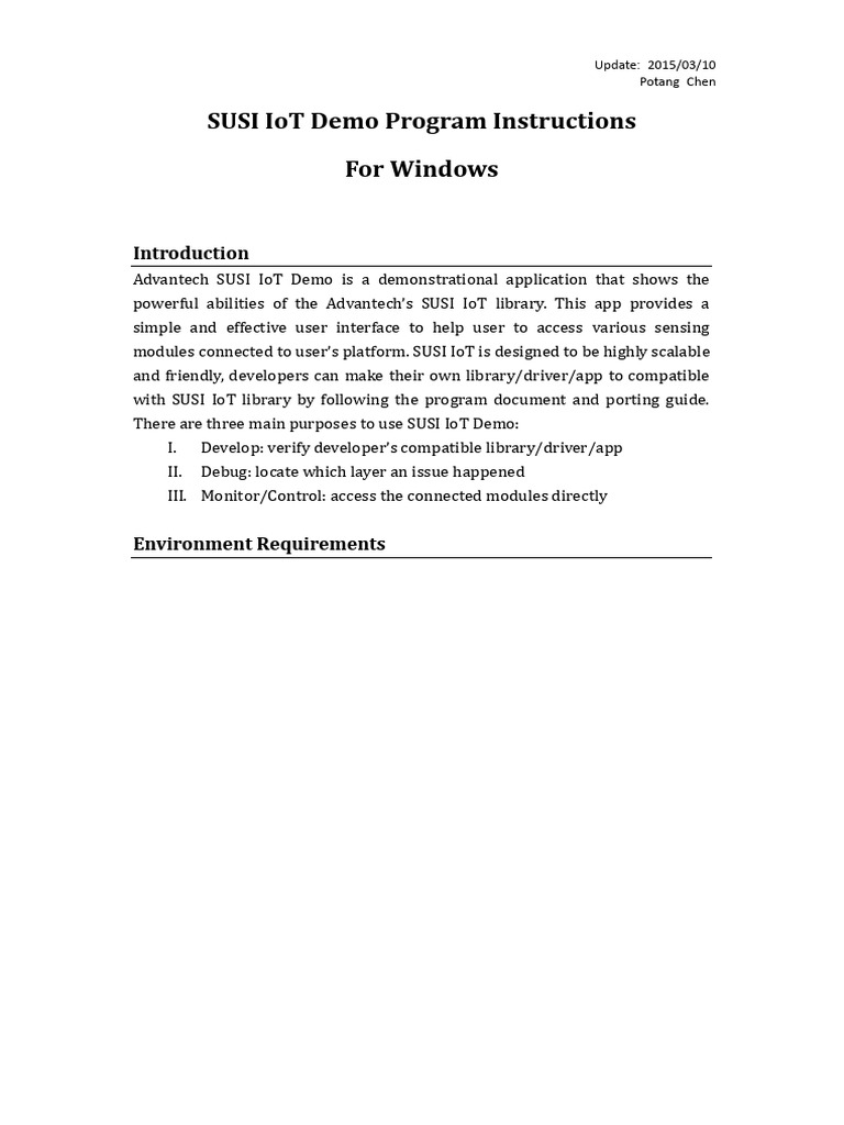 Susiiot demo program instructions pdf graphical user interfaces