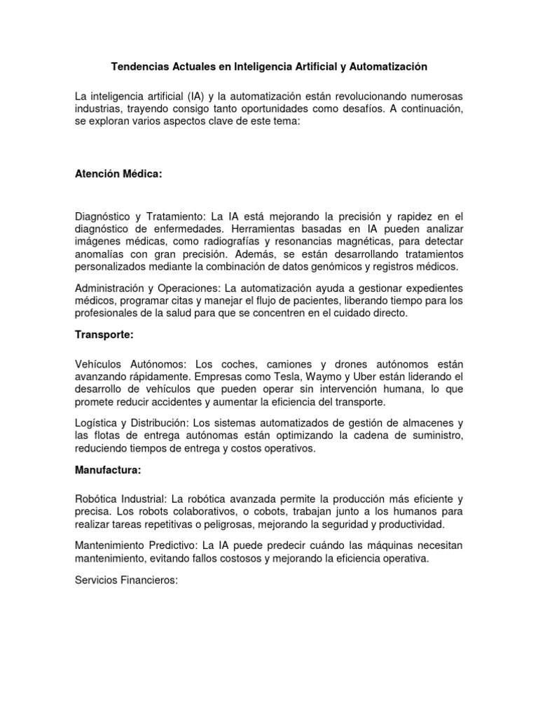 Tendencias en IA y Automatización 2023 | PDF | Inteligencia artificial ...