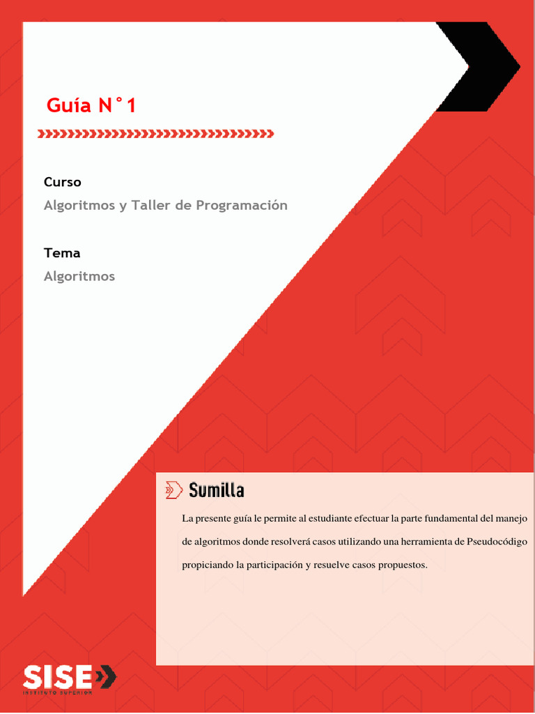 Guia 1 - Algoritmos | PDF | Algoritmos | Lenguaje de programación