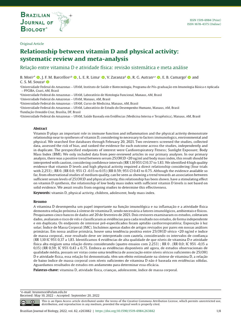 Relationship Between Vitamin D and Physical Activity | PDF | Vitamin D