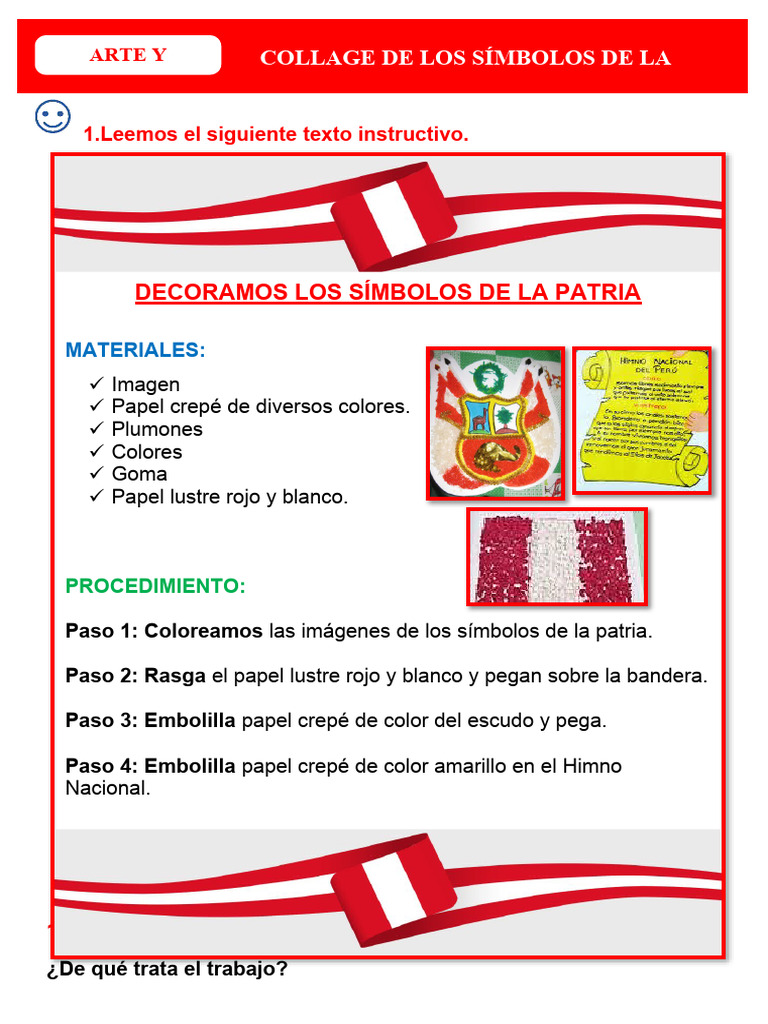 D2 A1 Ficha Arte Collage de Los Símbolos de La Patria | PDF