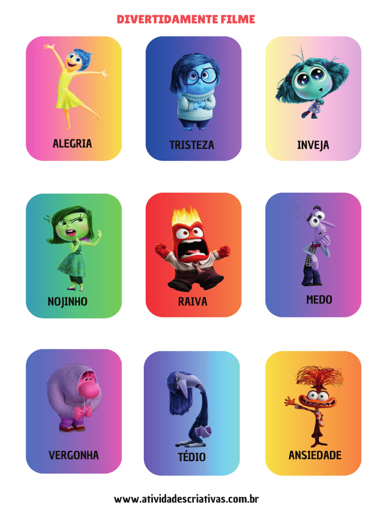 Atividades sobre Emoções do Filme Divertidamente | PDF | Emoções ...
