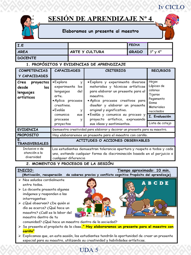 Uda5. Sesión 4 Arte y Cultura | PDF | Creatividad | Aprendizaje