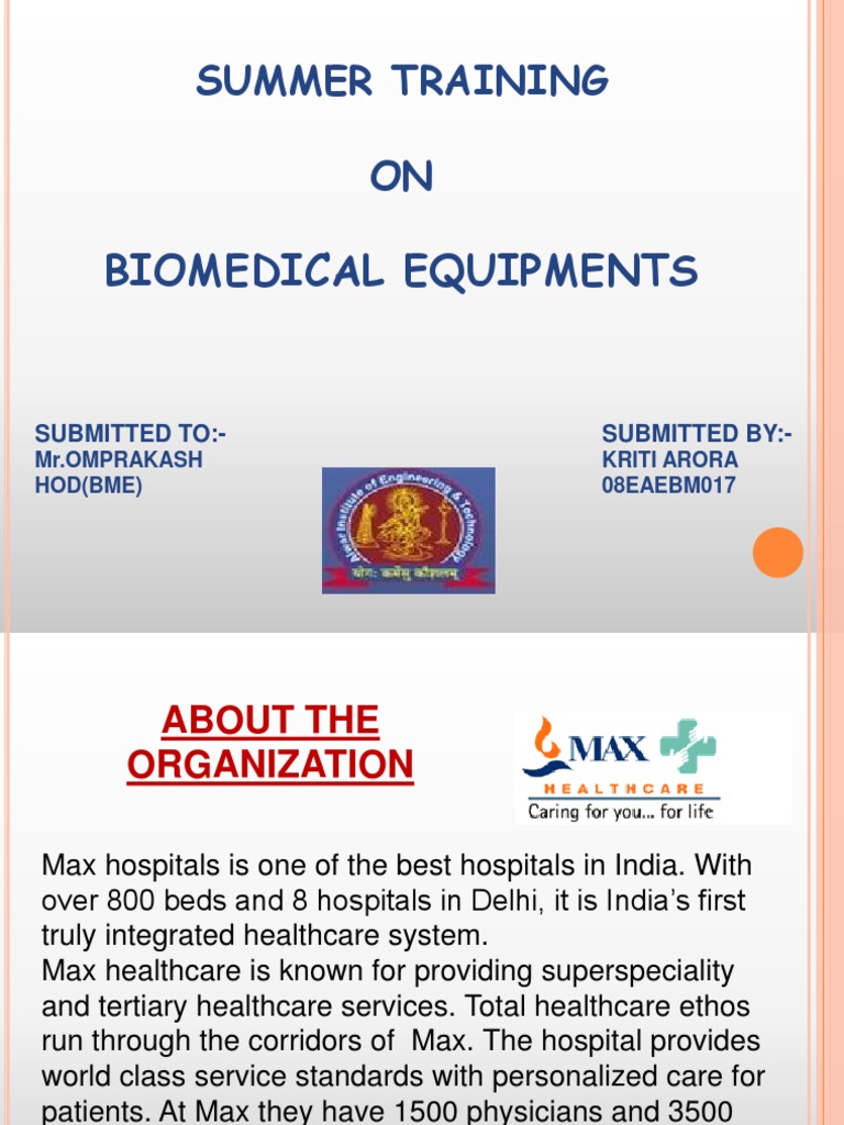 Summer Training ON: Biomedical Equipments | PDF | Medicine | Nature