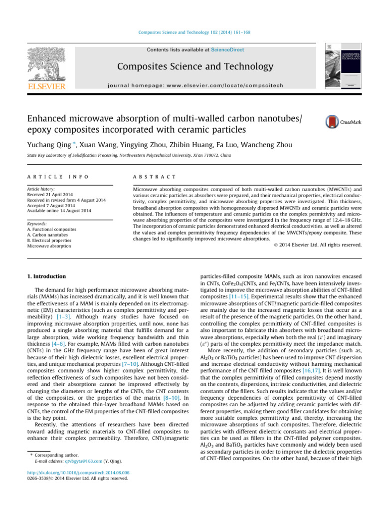 Enhanced Microwave Absorption in MWCNT Composites | PDF | Carbon ...