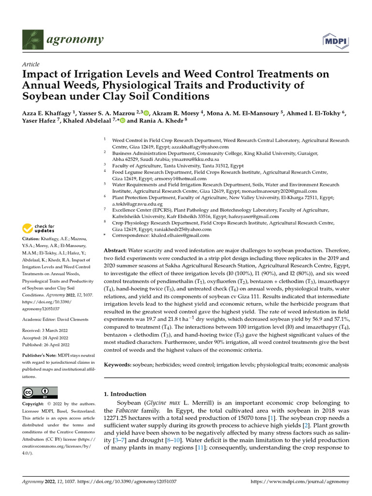 Impact of Irrigation Levels An | PDF | Reactive Oxygen Species | Weed