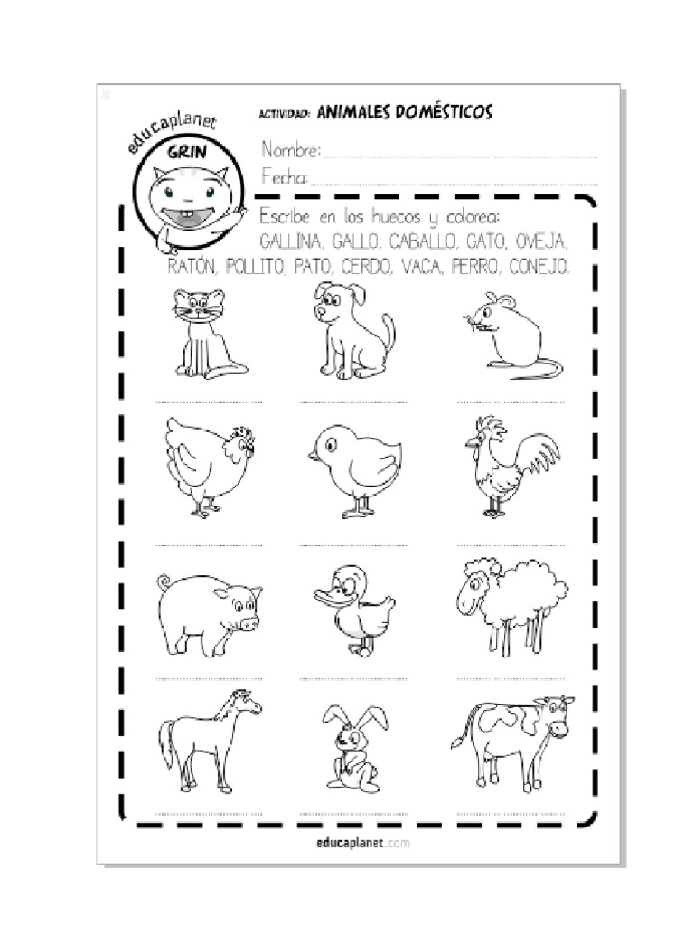 Animales para Que Coloreen Los Niños | PDF