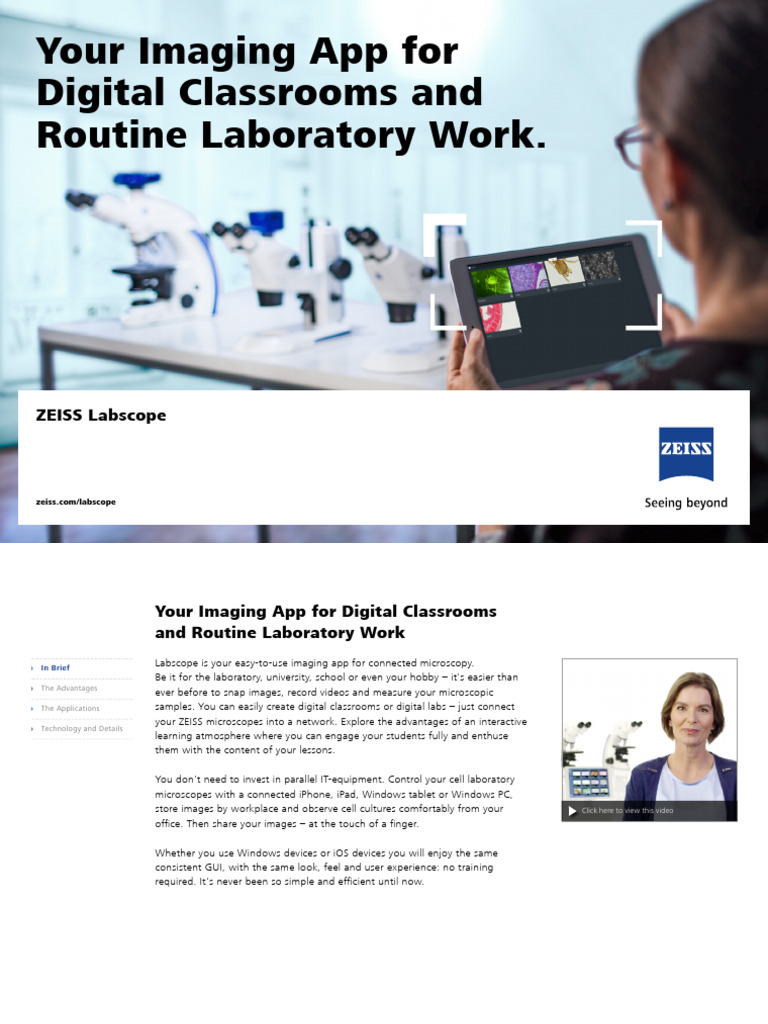 ZEISS Labscope Info PDF I Pad Ios