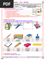Fichas de Los Utiles Escolares en Ingles Gratis | PDF