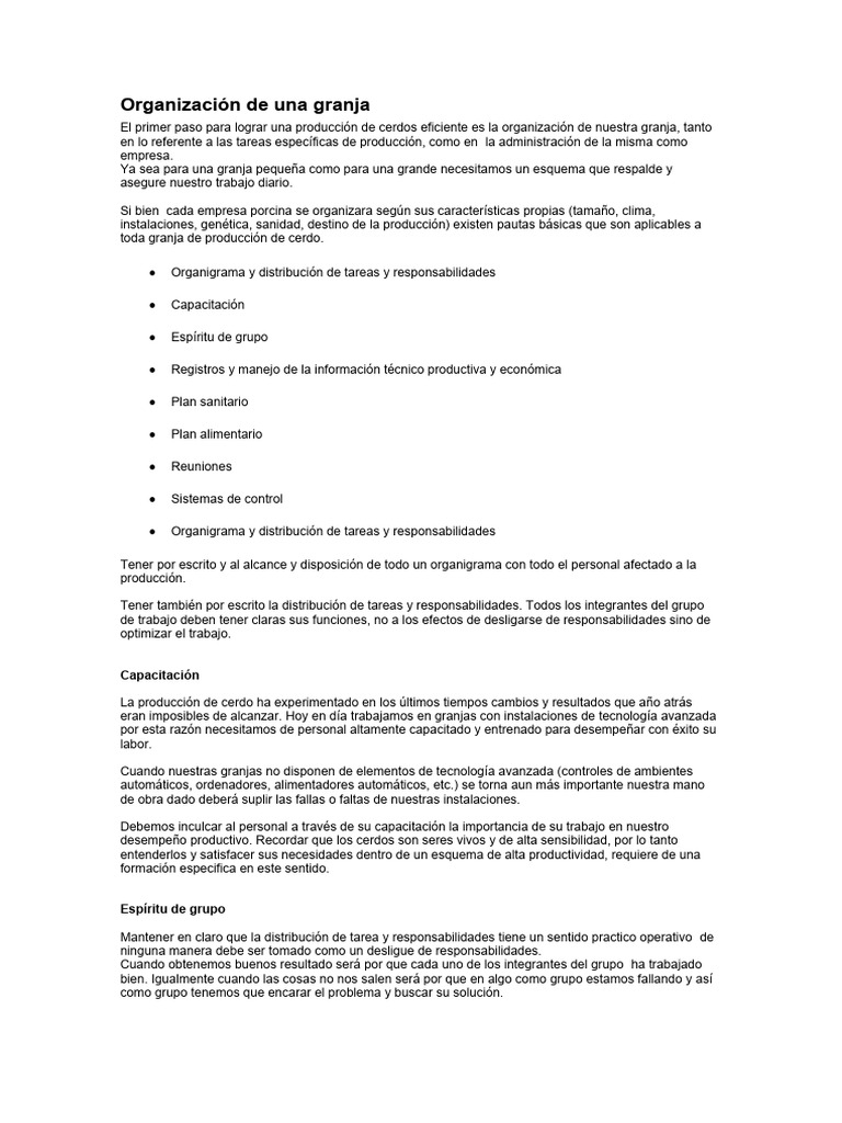 Organización eficiente de granjas porcinas | PDF | Granjas | Cerdo