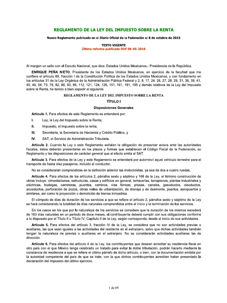 07 - Reglamento de La Ley Del Impuesto Sobre La Renta | PDF