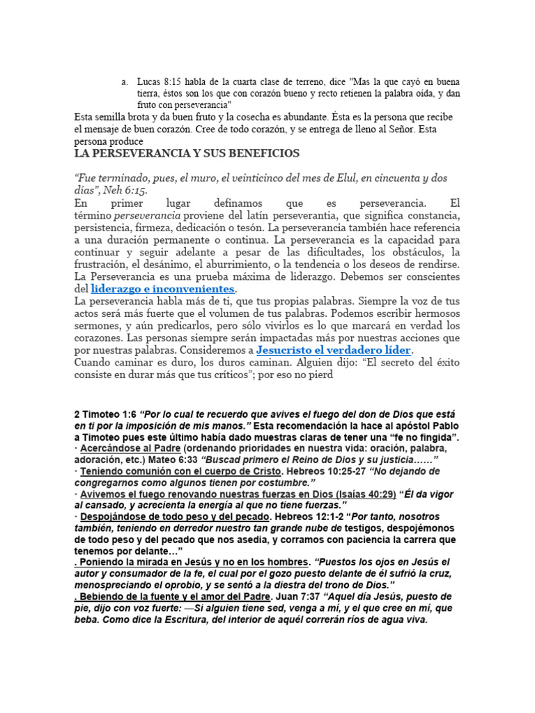 Beneficios de la Perseverancia en la Fe | PDF | Jesús | eucaristía