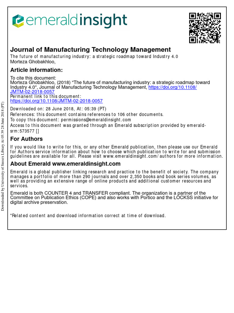JMTM 02 2018 0057 | PDF | Innovation | Internet Of Things