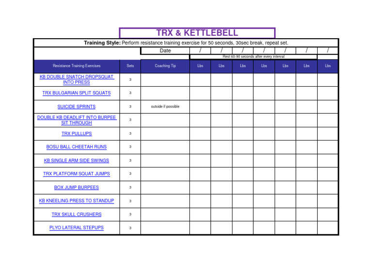 TRX + KB Week 2 | PDF