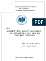 Quy trình thông báo LC và thanh toán bộ chứng từ hàng xuất khẩu tại ngân hàng thương mại