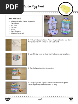 Photo Surprise Easter Egg Card Instructions