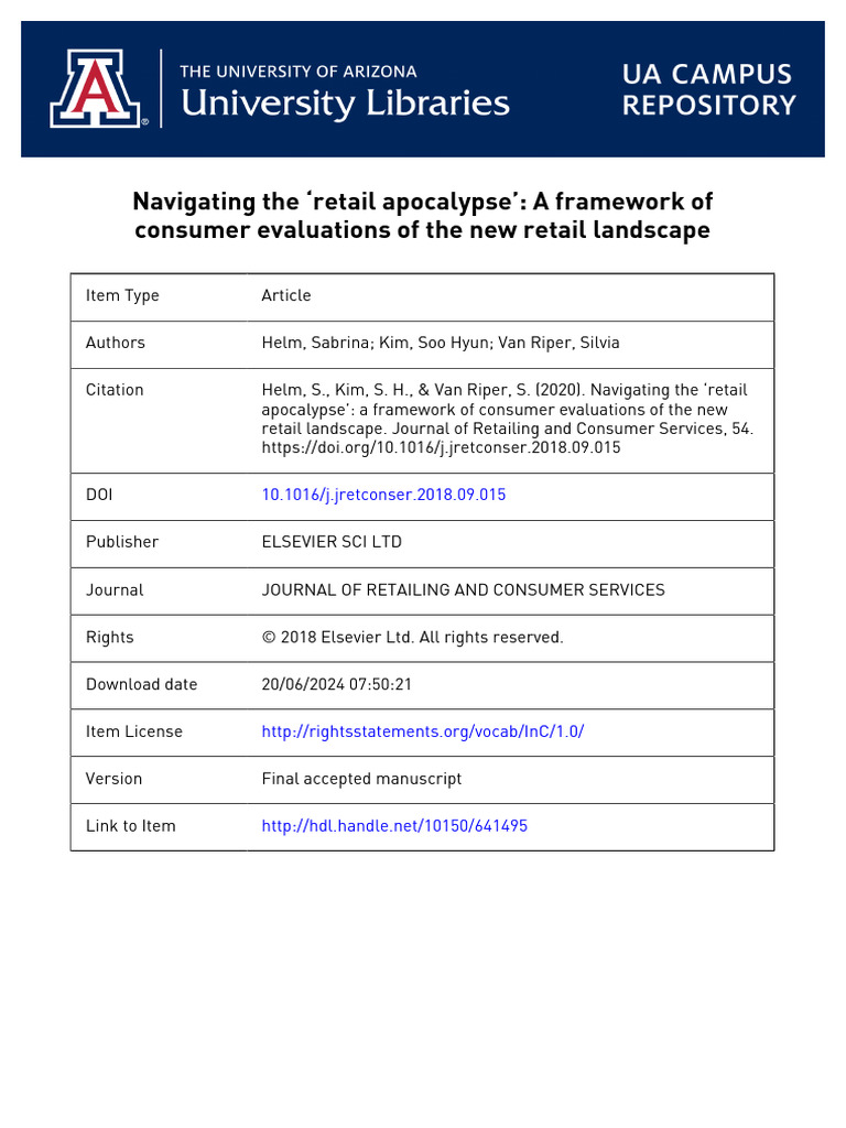 Navigating The Retail Apocalypse Pdf Retail Online Shopping