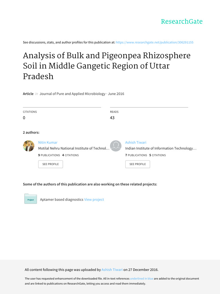 Analysis of Bulk and Pigeonpea Rhizosphere Soil | PDF | Soil | Root