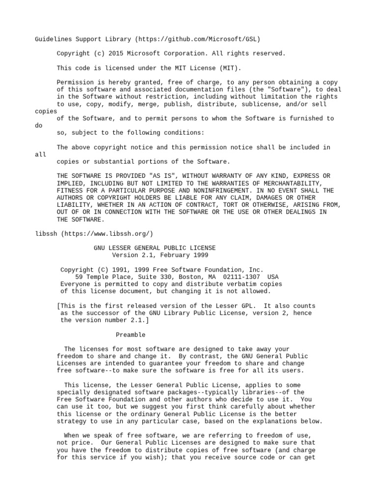 3rd Party Licenses | PDF | Source Code | License