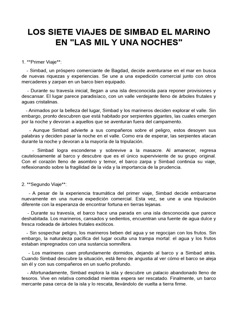 Los siete viajes de simbad el marino pdf