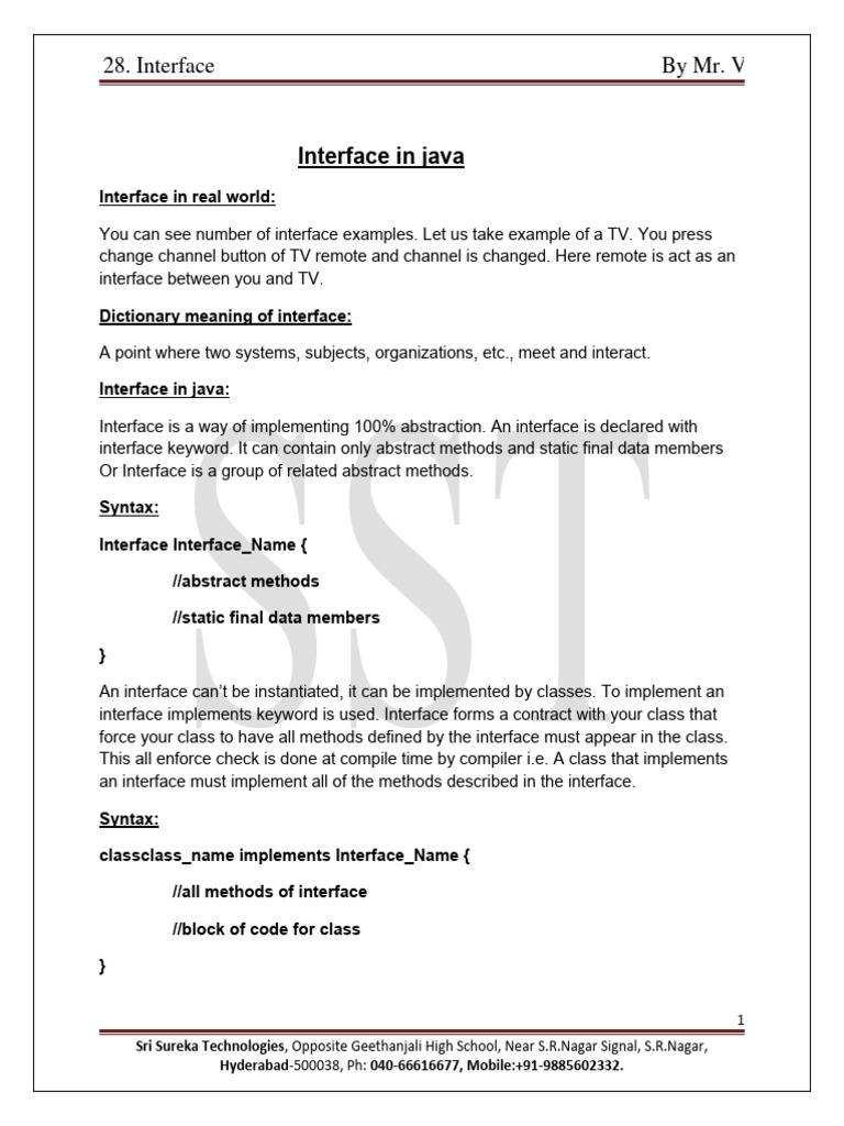 28 interface in java pdf class computer programming method