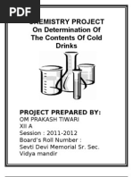 CBSE XII Chemistry Project Determination of The Contents of Cold Drinks