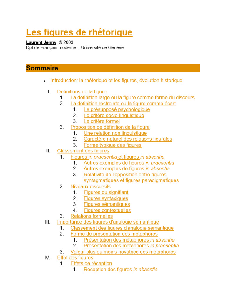 Les Figures de Rhétorique Définies | PDF | Métaphore | Rhétorique