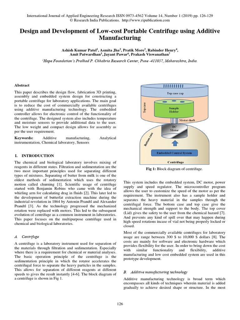 Low-Cost Portable Centrifuge Design | PDF | Computer Aided Design | 3 D ...