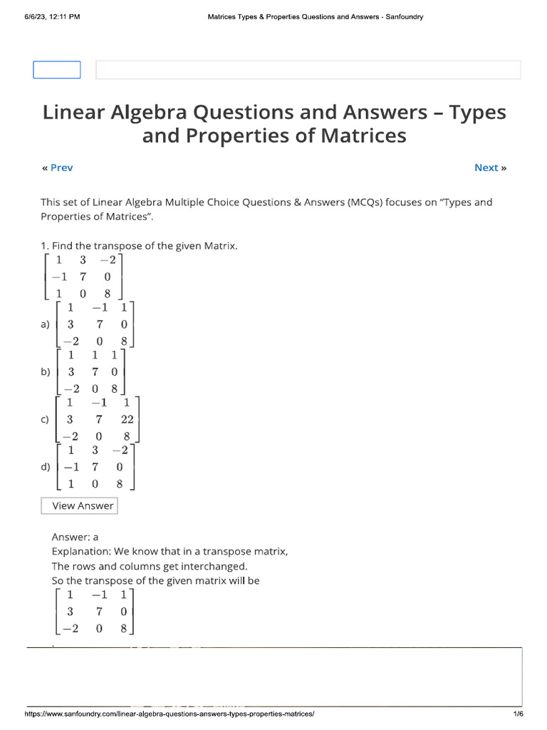 Matric Type | PDF