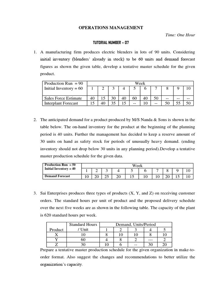 Master Production Schedule Tutorial Guide | PDF | Inventory | Economies