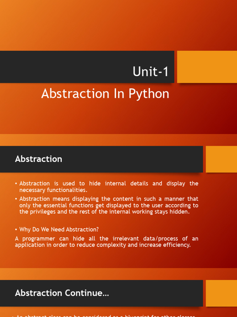 Abstraction in Python | PDF