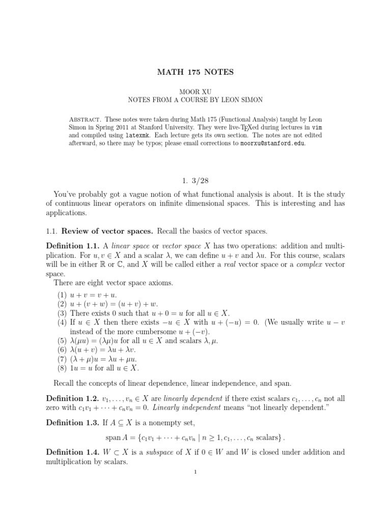 175 Main | PDF | Vector Space | Basis (Linear Algebra)