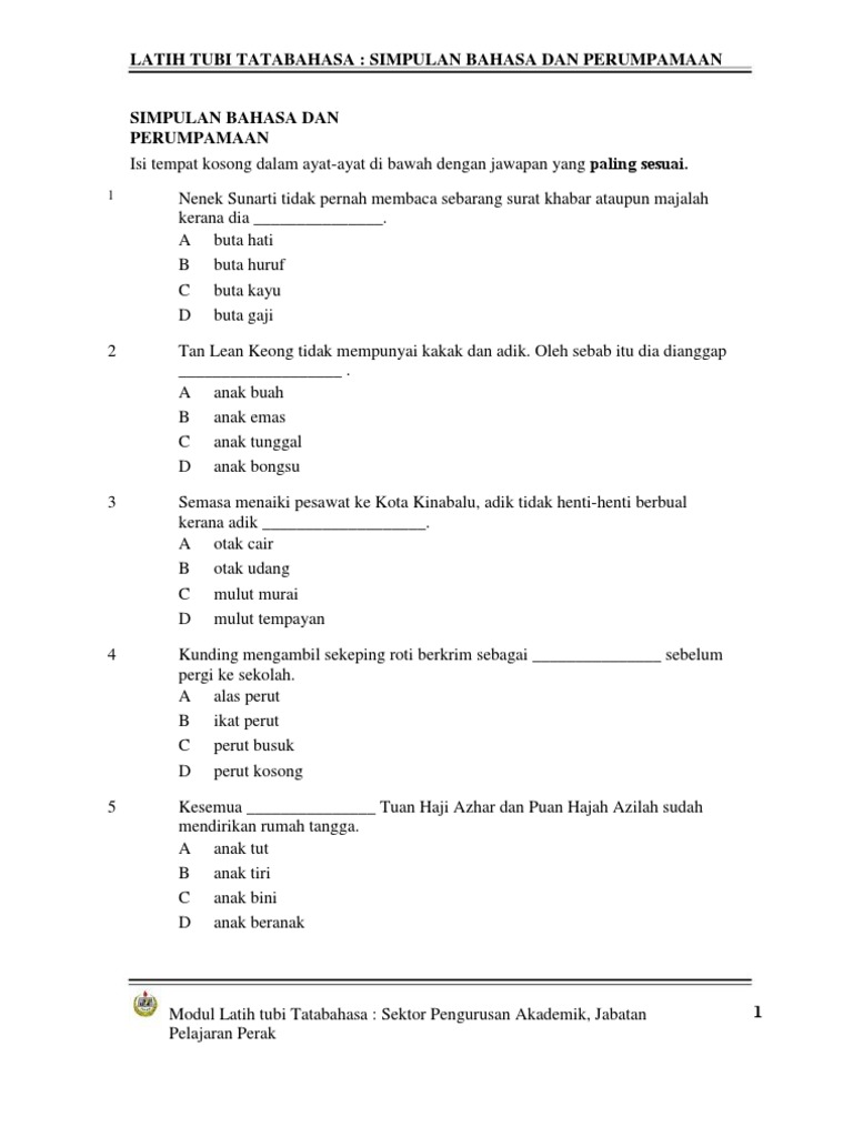 Contoh Soalan Kbat Bahasa Inggeris Upsr - Contoh Raffa