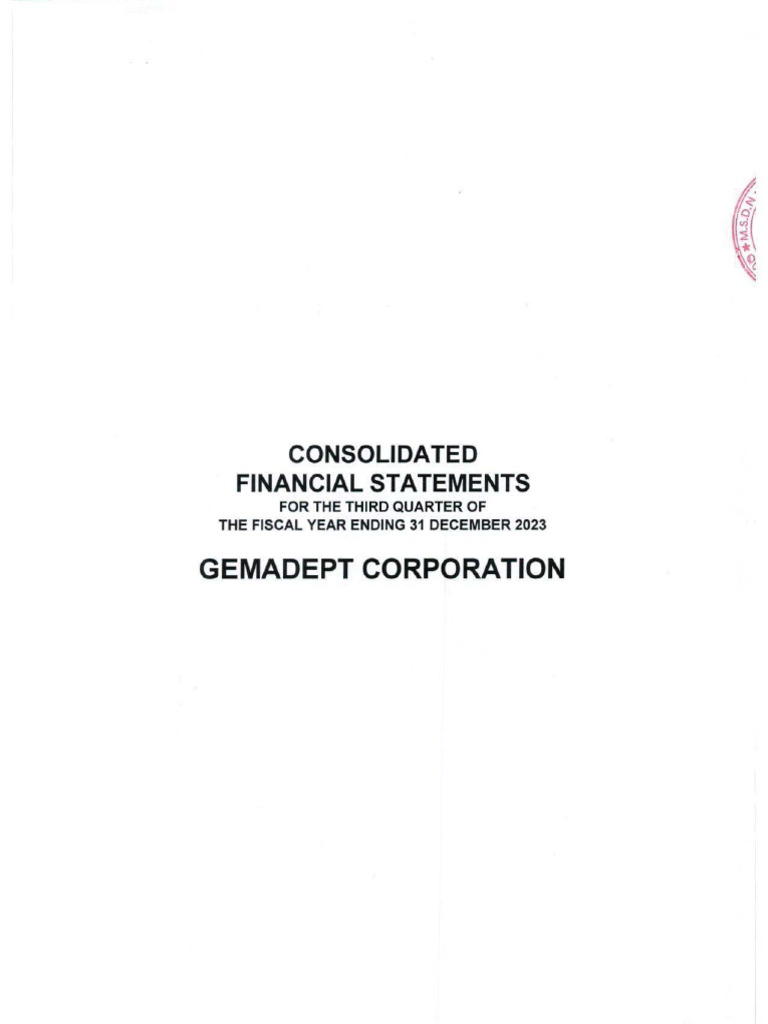 Consolidated Financial Statements 3rd Quarter 2023 | PDF