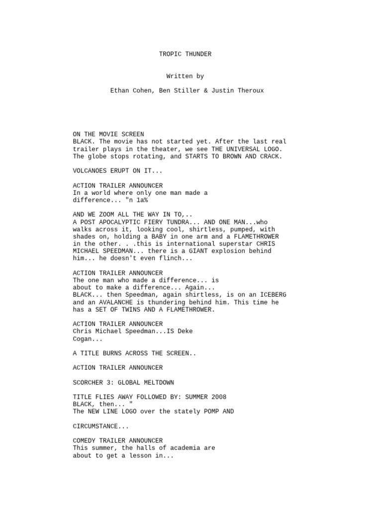 Tropic Thunder Pdf