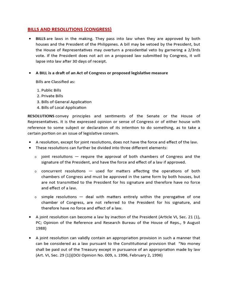Bills Resolutions Executive Issuances | PDF | Bill (Law) | Presidents ...
