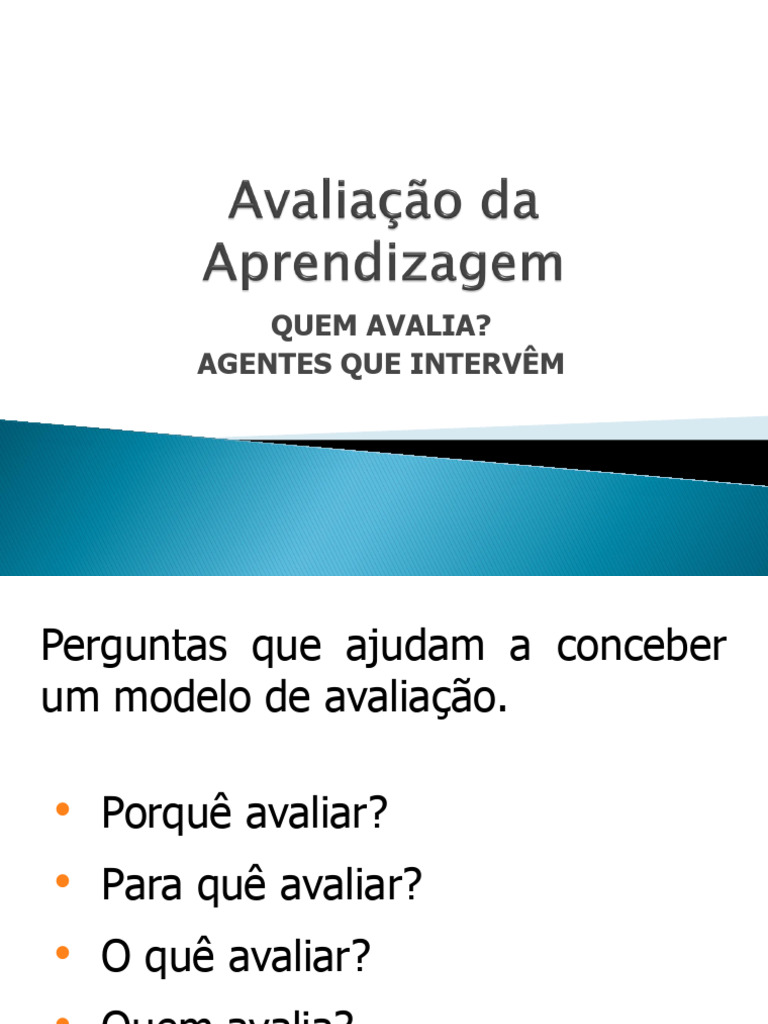 Avaliação de Aprendizagem Iv - Quem Avalia | PDF | Aprendizado | Cognição