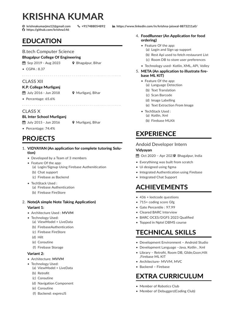 Android Developer Portfolio Overview | PDF | Android (Operating System ...