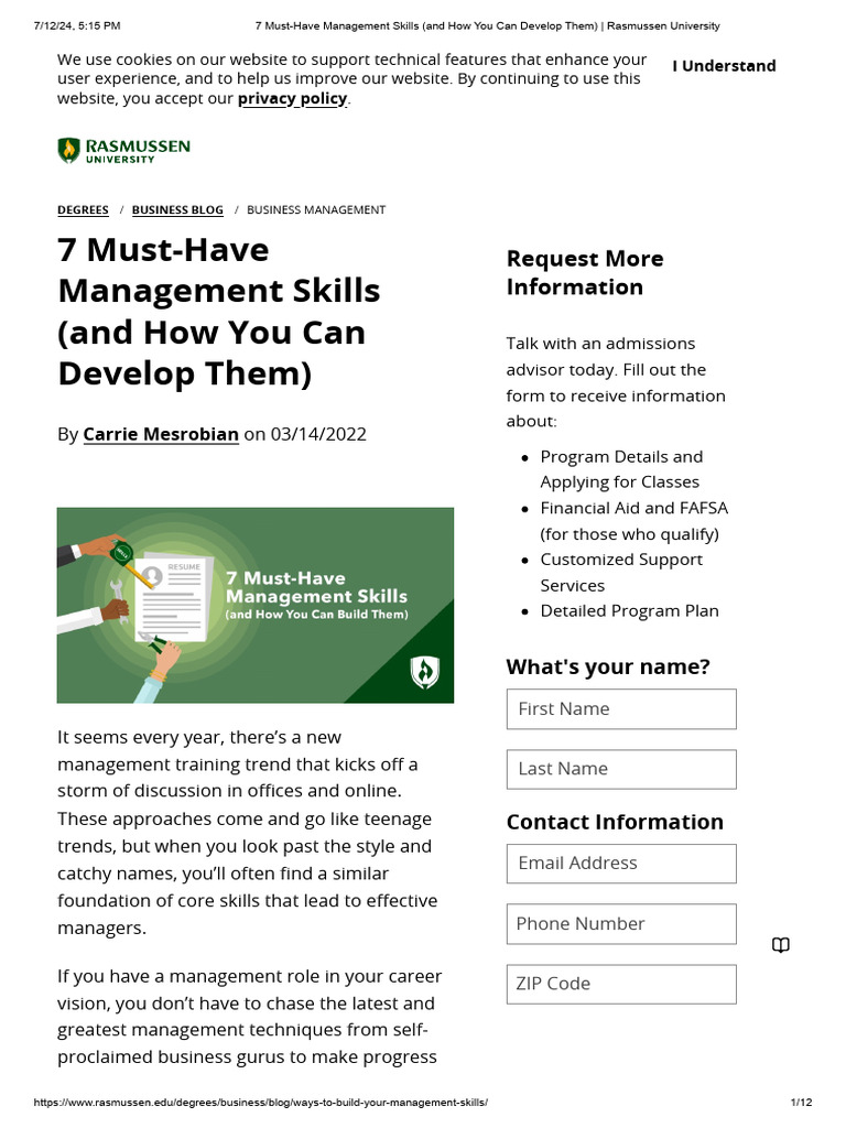 Essential Management Skills for Leaders | PDF | Career & Growth | Business