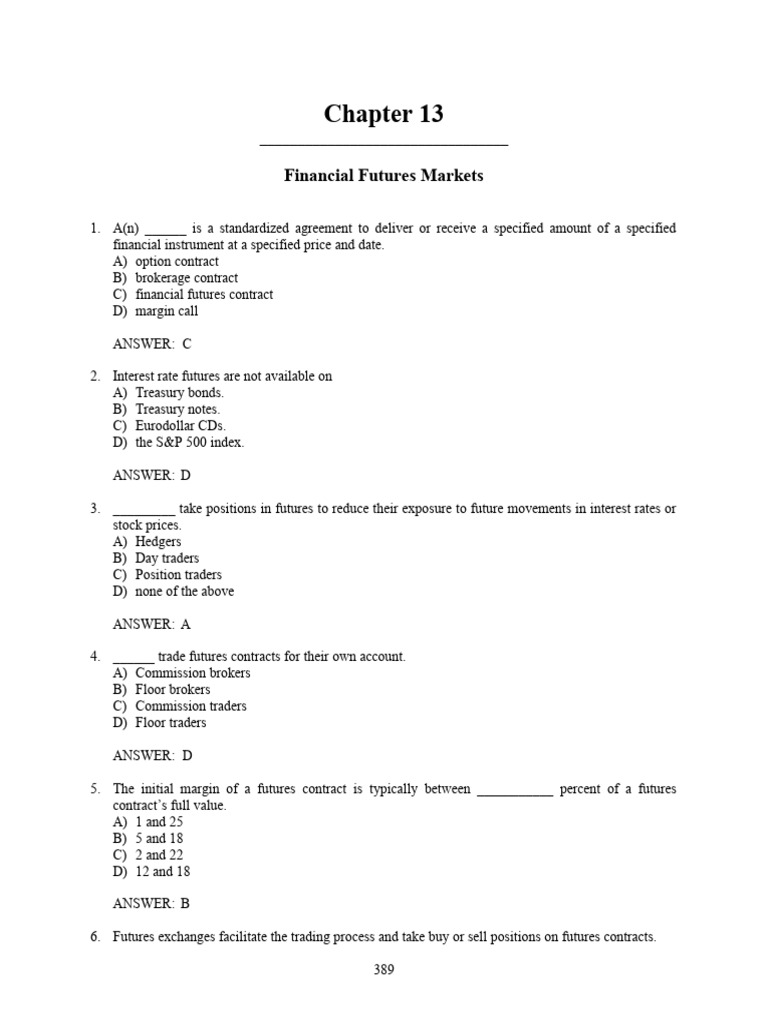 Understanding Financial Futures Markets | PDF | Futures Contract ...
